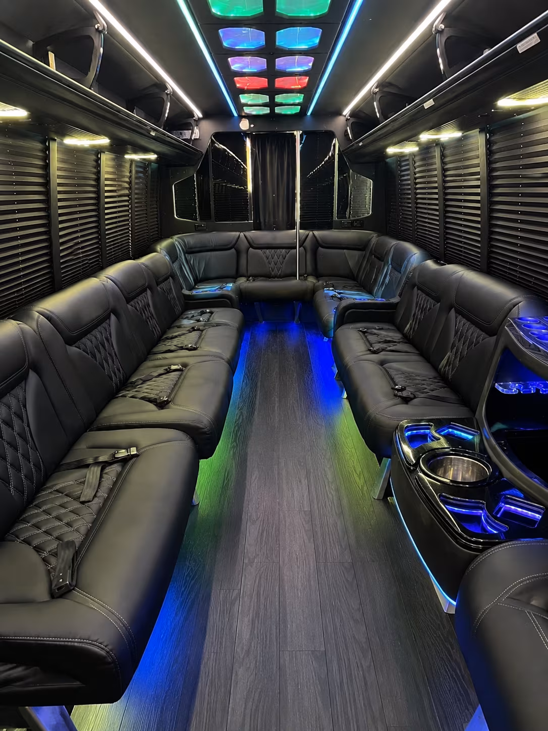 westminster 20 passenger party bus interior