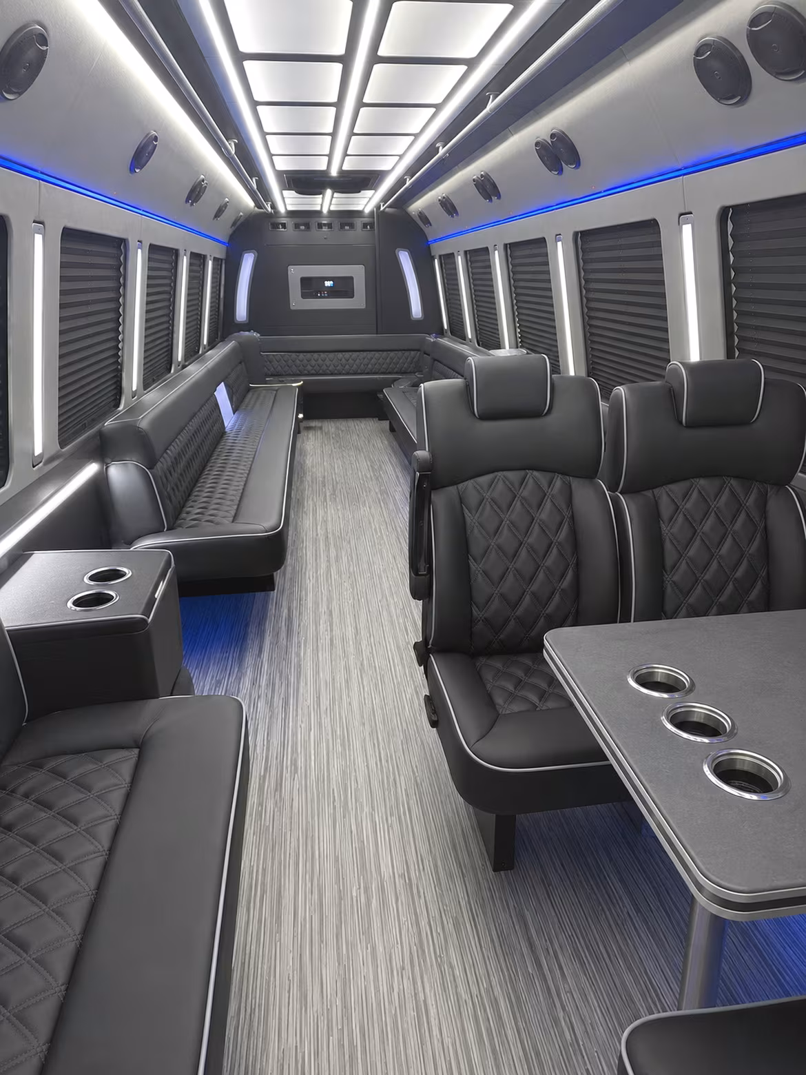 westminster 25 passenger party bus inside