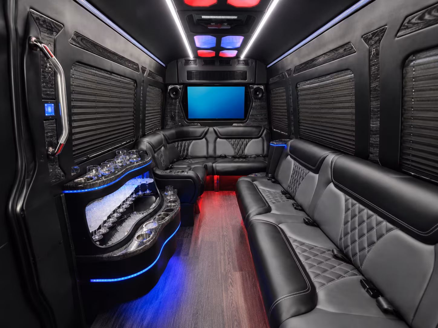 westminster 40 passenger party bus interior